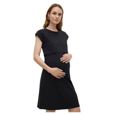 рокля,дамски,поли,и,рокли,mamalicious,skye,june,short,sleeve,short,dress,black