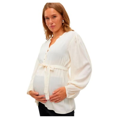 дамски,блузи,дамски,ризи,mamalicious,mercy,lia,long,sleeve,blouse,birch,(beige)
