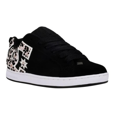обувки,дамски,маратонки,dc,shoes,court,graffik,trainers,black,white,print,(black)