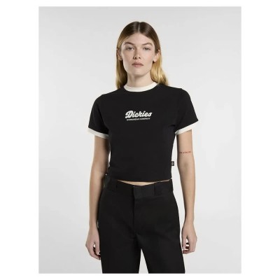 тениска,дамски,тениски,dickies,lewistown,ringer,short,sleeve,t,shirt,black,(black)