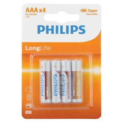 батерии,philips,r03l4b,10,1.5,v,battery,clear,(multicolor)