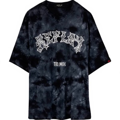 тениска,детски,тениски,replay,sb7405.051.2660t,short,sleeve,t,shirt,black,(tie,&,dye,black)