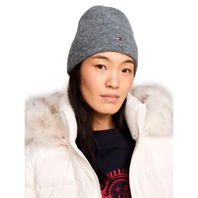 шапка,всички,шапки,tommy,hilfiger,essential,flag,fuzzy,beanie,mid,grey,melange,(grey)