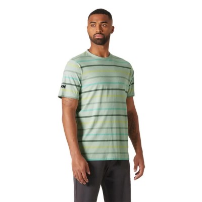 тениска,мъжки,тениски,helly,hansen,newport,2.0,short,sleeve,t,shirt,green,mist,multistripe,(green)