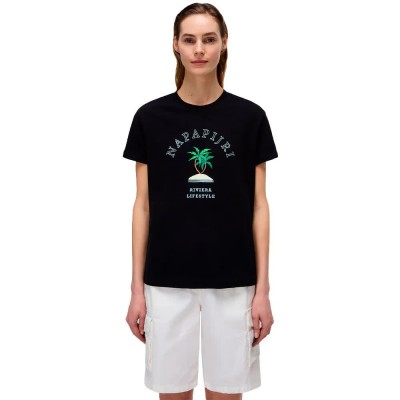 тениска,дамски,тениски,napapijri,fete,short,sleeve,t,shirt,black,beauty,(black)