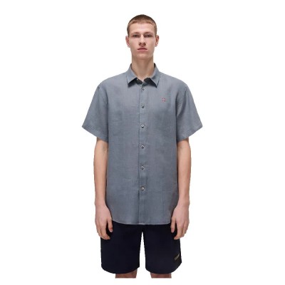 риза,с,къс,ръкав,мъжки,ризи,napapijri,linen,short,sleeve,shirt,grey,(stormy,weat)