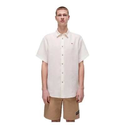 риза,с,къс,ръкав,мъжки,ризи,napapijri,linen,short,sleeve,shirt,white