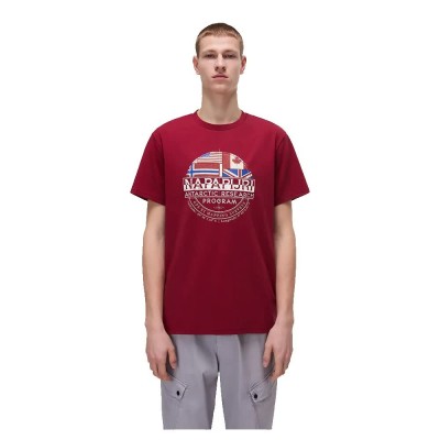 тениска,мъжки,тениски,napapijri,turin,short,sleeve,t,shirt,tibetan,red,(red)