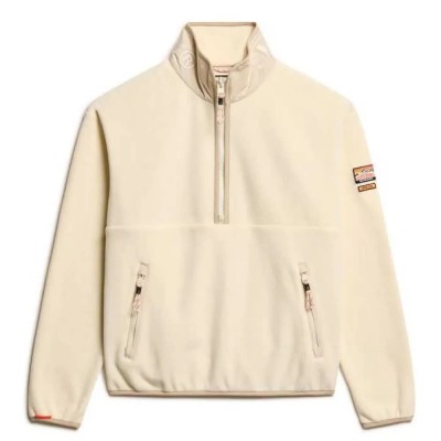блуза,дамски,блузи,superdry,active,half,zip,sweatshirt,beige,(rice,white)