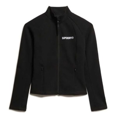 блуза,дамски,блузи,superdry,active,tech,fitted,full,zip,sweatshirt,black