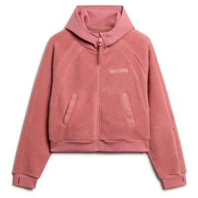 поларена,блуза,дамски,блузи,superdry,active,tech,fleece,full,zip,sweatshirt,pink