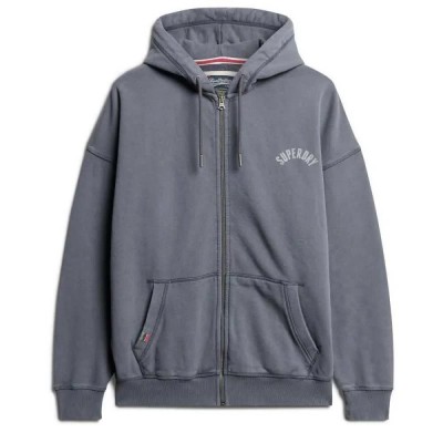 блуза,дамски,блузи,superdry,athletic,ess,oversized,full,zip,sweatshirt,grey