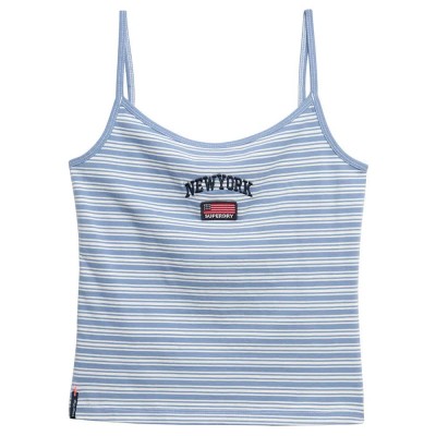 тениска,дамски,тениски,superdry,athletic,essential,cami,sleeveless,t,shirt,tidal,blue,stripe,(blue)
