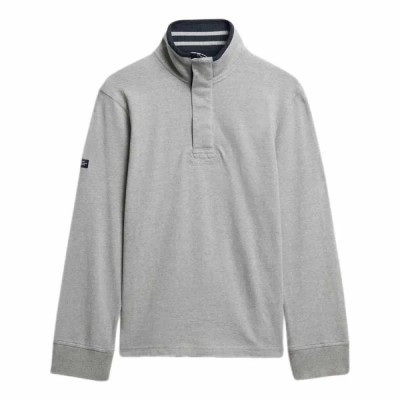 блуза,мъжки,пуловери,superdry,classics,henley,half,zip,sweatshirt,grey,marl,(grey)
