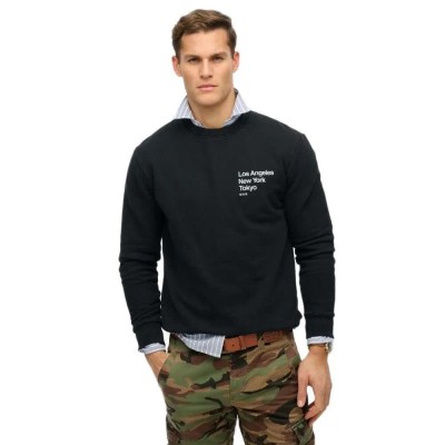 блуза,мъжки,пуловери,superdry,core,logo,city,sweatshirt,black,(black)