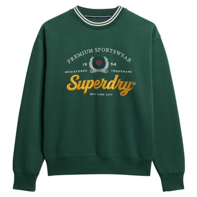 блуза,дамски,блузи,superdry,country,club,loose,sweatshirt,green,(deep,green)