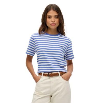 тениска,дамски,тениски,superdry,country,club,plain,short,sleeve,t,shirt,blue,stripe,(blue)