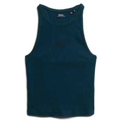 тениска,дамски,тениски,superdry,essential,logo,racer,sleeveless,t,shirt,blue,(dark,pine,green)