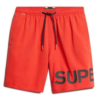 бански,гащета,мъжки,бански,костюми,superdry,graphic,17´´,swimming,shorts,drop,kick,red,(orange)