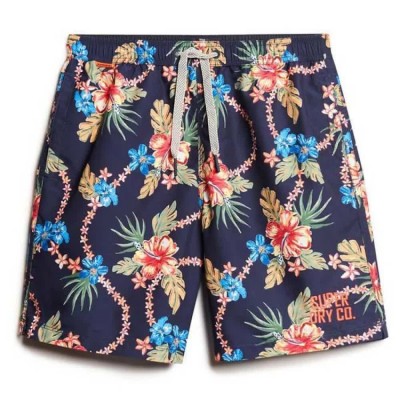 бански,гащета,мъжки,бански,костюми,superdry,hawaiian,print,16´´,swimming,shorts,tropical,chain,navy,(blue)