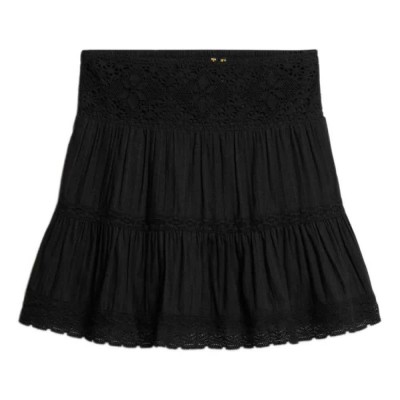 пола,дамски,поли,и,рокли,superdry,ibiza,lace,mix,short,skirt,black