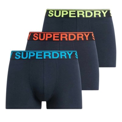 боксерки,мъжко,бельо,superdry,m3110450b,trunk,boxers,3,units,blue,(eclipse,navy,neon)