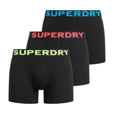 боксерки,мъжко,бельо,superdry,m3110452b,boxers,3,units,black,neon,(black)