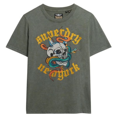 тениска,дамски,тениски,superdry,neo,trad,tattoo,relaxed,short,sleeve,t,shirt,beetle,green,slub,(green)