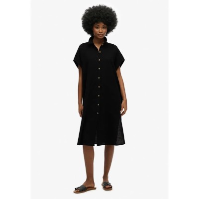 рокля,дамски,поли,и,рокли,superdry,oversized,long,sleeve,midi,dress,black