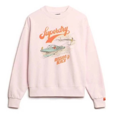 блуза,дамски,блузи,superdry,souvenir,graphic,loose,sweatshirt,pink