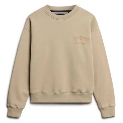 блуза,дамски,блузи,superdry,sport,luxe,loose,sweatshirt,winter,twig,beige,(beige)