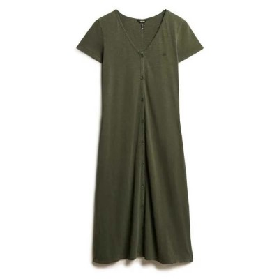 къси,панталони,дамски,поли,и,рокли,superdry,thru,jersey,short,sleeve,midi,dress,green