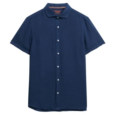 риза,с,къс,ръкав,мъжки,ризи,superdry,vacation,linen,short,sleeve,shirt,navy,(blue)