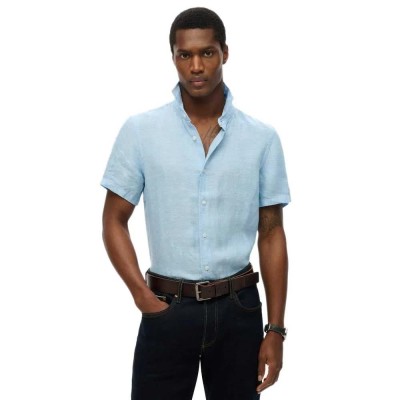 риза,с,къс,ръкав,мъжки,ризи,superdry,vacation,linen,short,sleeve,shirt,blue