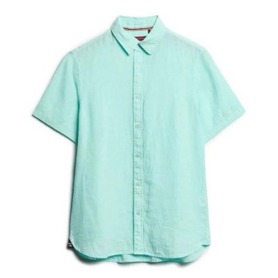 риза,с,къс,ръкав,мъжки,ризи,superdry,vacation,linen,short,sleeve,shirt,green,(spearmint,green)