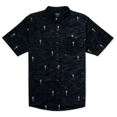 риза,с,къс,ръкав,мъжки,ризи,hurley,oao,lido,stretch,short,sleeve,shirt,black