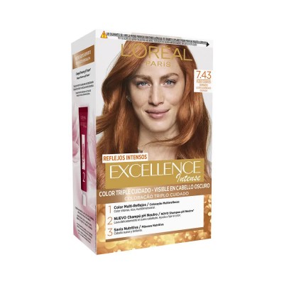 хигиена,коса,l´oreal,paris,permanent,dye,excell,7.43,goldcopblond,550,golden,(multicolor)