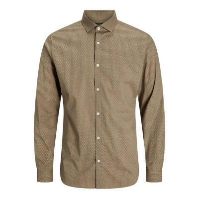 риза,с,дълъг,ръкав,мъжки,ризи,jack,&,jones,blackpool,print,long,sleeve,shirt,brown