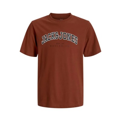 тениска,мъжки,тениски,jack,&,jones,caleb,varsity,plus,size,short,sleeve,t,shirt,burnt,henna,(brown)