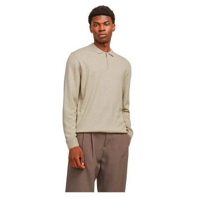 мъжки,блузи,с,яка,jack,&,jones,emil,long,sleeve,polo,beige,(oatmeal,melange)
