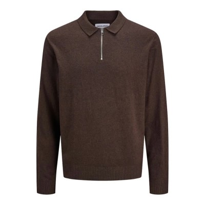 мъжки,блузи,с,яка,jack,&,jones,emil,long,sleeve,polo,mulch,twist,(brown)