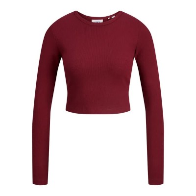 фланелка,с,дълъг,ръкав,дамски,топове,jack,&,jones,feline,rib,jjxx,long,sleeve,top,cabernet,(red)