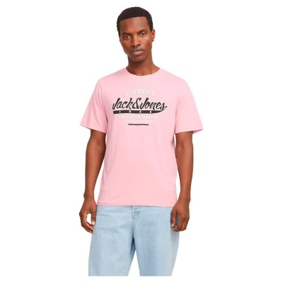 тениска,мъжки,тениски,jack,&,jones,logo,short,sleeve,t,shirt,pink,nectar,melange,(pink)