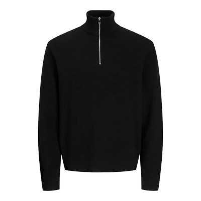 блуза,мъжки,пуловери,jack,&,jones,milano,stitch,half,zip,sweater,black,(black)