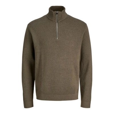 блуза,мъжки,пуловери,jack,&,jones,milano,stitch,half,zip,sweater,green,(stone,gray,melange)
