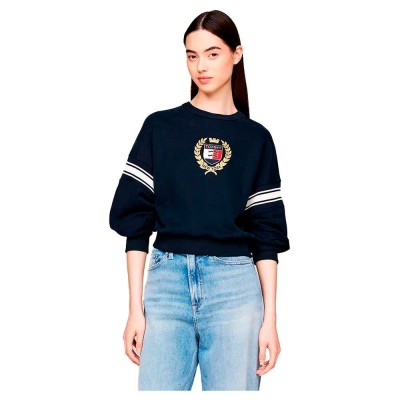 блуза,дамски,блузи,tommy,jeans,crest,sweatshirt,blue,(dark,night,navy)