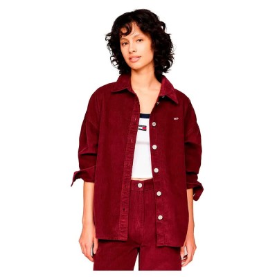 дънки,дамски,якета,и,палта,tommy,jeans,fine,cord,overshirt,red