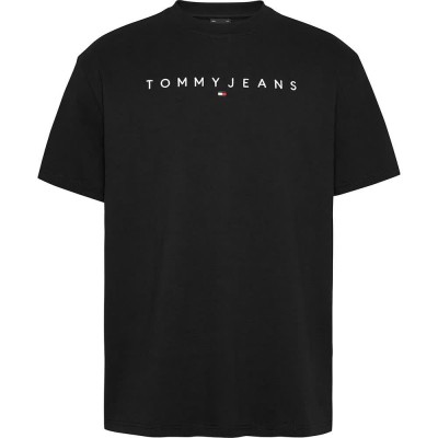 тениска,мъжки,тениски,tommy,jeans,reg,linear,logo,short,sleeve,t,shirt,black
