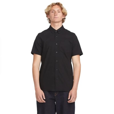 риза,с,къс,ръкав,мъжки,ризи,volcom,everett,oxford,short,sleeve,shirt,black,(new,black)