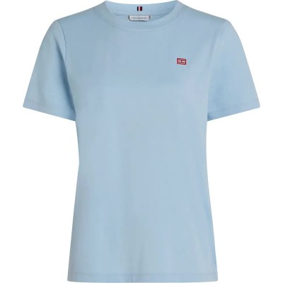 тениска,дамски,тениски,tommy,hilfiger,contrast,flag,regular,fit,short,sleeve,t,shirt,blue